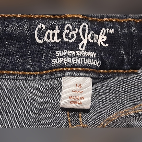 Cat & Jack Jeans Crochet Lace Trim Adjustable Waist - Picture 7 of 8